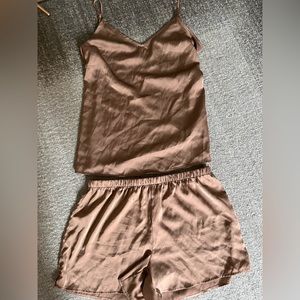 cute & comfy brown silky pjs